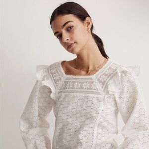 Madewell Eyelet Square-Neck Top